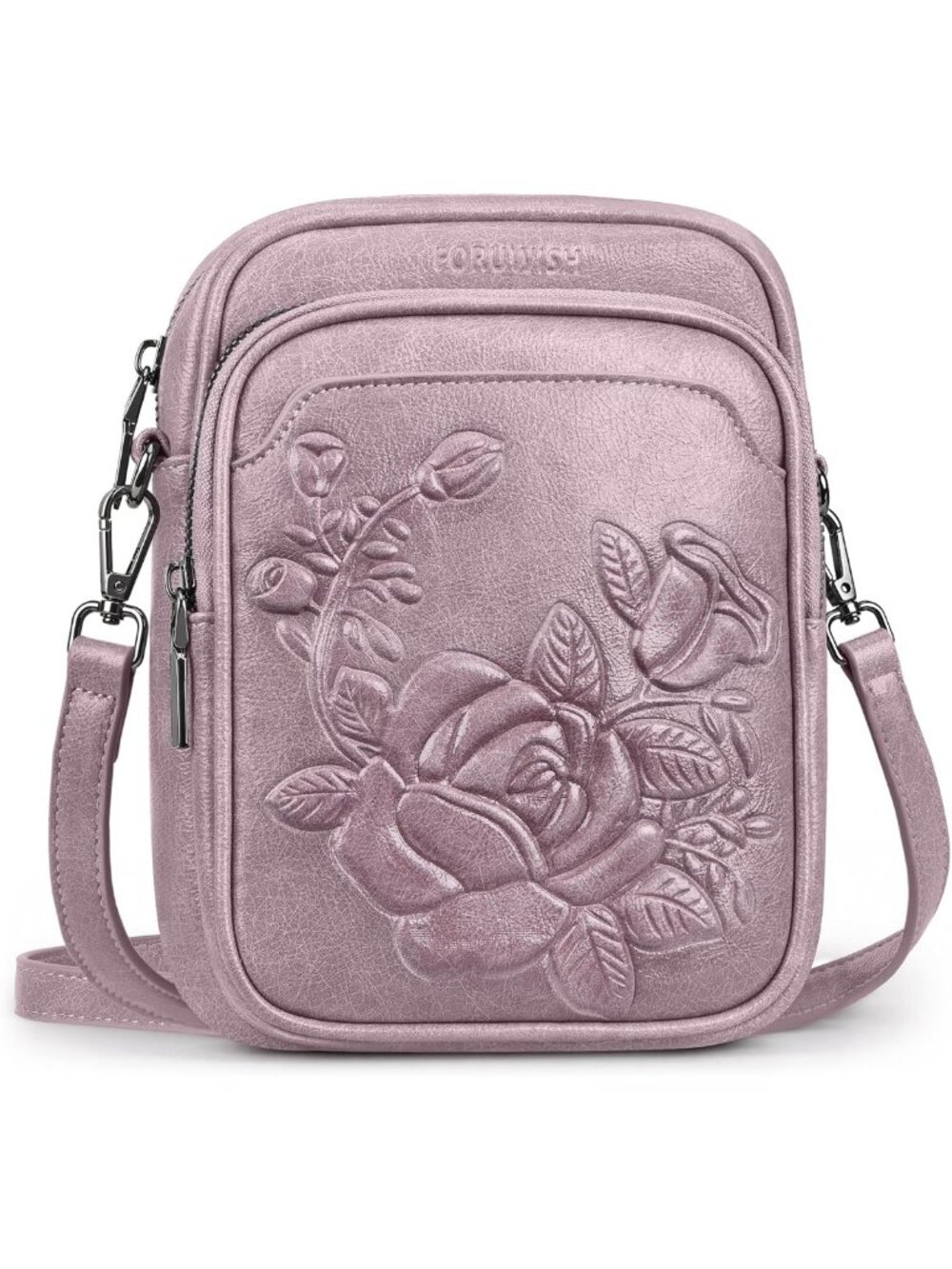 Stylish RFID Leather Crossbody Bag for Women - Small Cell Phone Purse